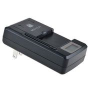 Caricabatteria universale per cellulare con uscita USB e display LCD, spina americana, 800mA/1300mA