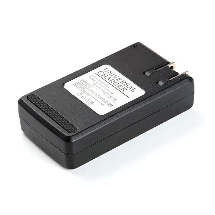 Caricabatteria universale per cellulare con uscita USB e display LCD, spina americana, 800mA/1300mA