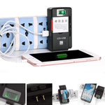 Caricabatteria universale per cellulare con uscita USB e display LCD, spina americana, 800mA/1300mA
