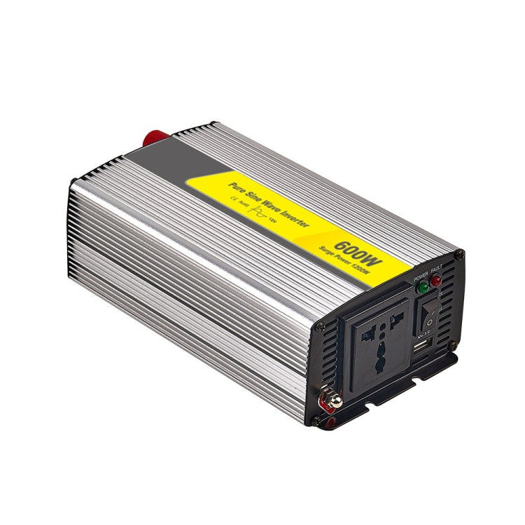SUVPR DY-LG600S Convertitore di potenza per auto a onda sinusoidale pura da 600 W CC a CA 220 V con presa di alimentazione universale, 600W DC 12V, 600W DC 24V