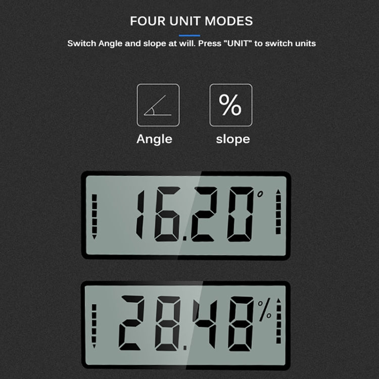 Inclinometro con display digitale con righello dell'angolo di adsorbimento magnetico a vibrazione multi-angolo, Adsorption Angle Ruler
