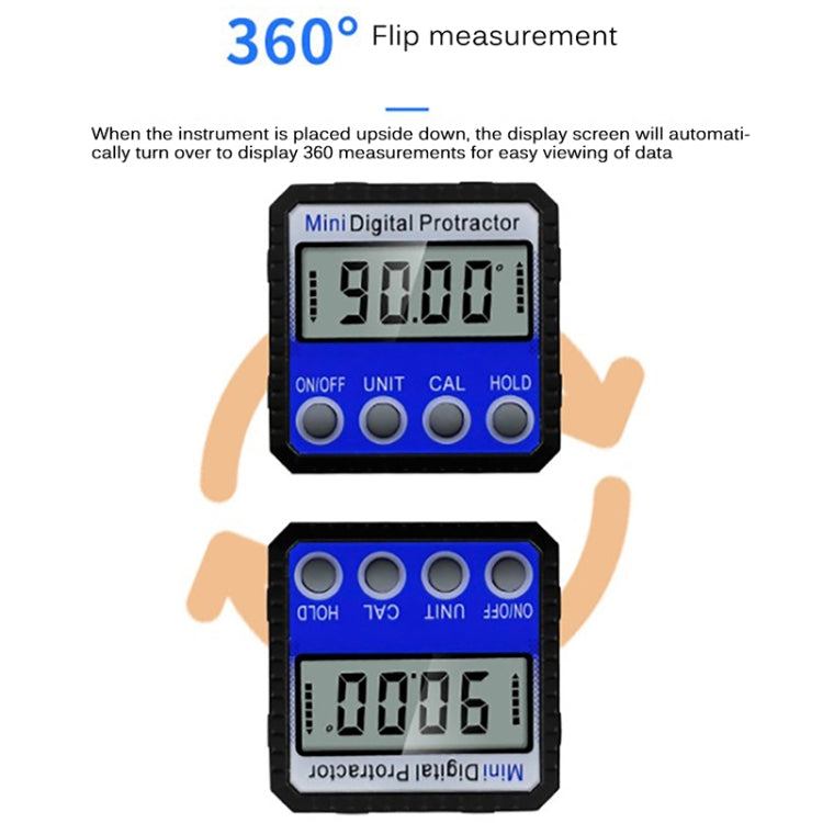 Inclinometro con display digitale con righello dell'angolo di adsorbimento magnetico a vibrazione multi-angolo, Adsorption Angle Ruler