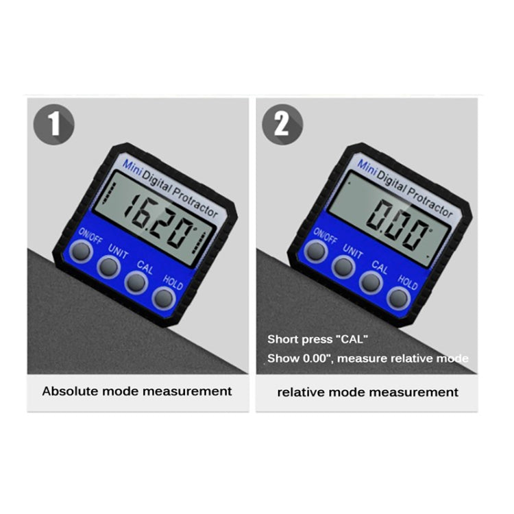 Inclinometro con display digitale con righello dell'angolo di adsorbimento magnetico a vibrazione multi-angolo, Adsorption Angle Ruler