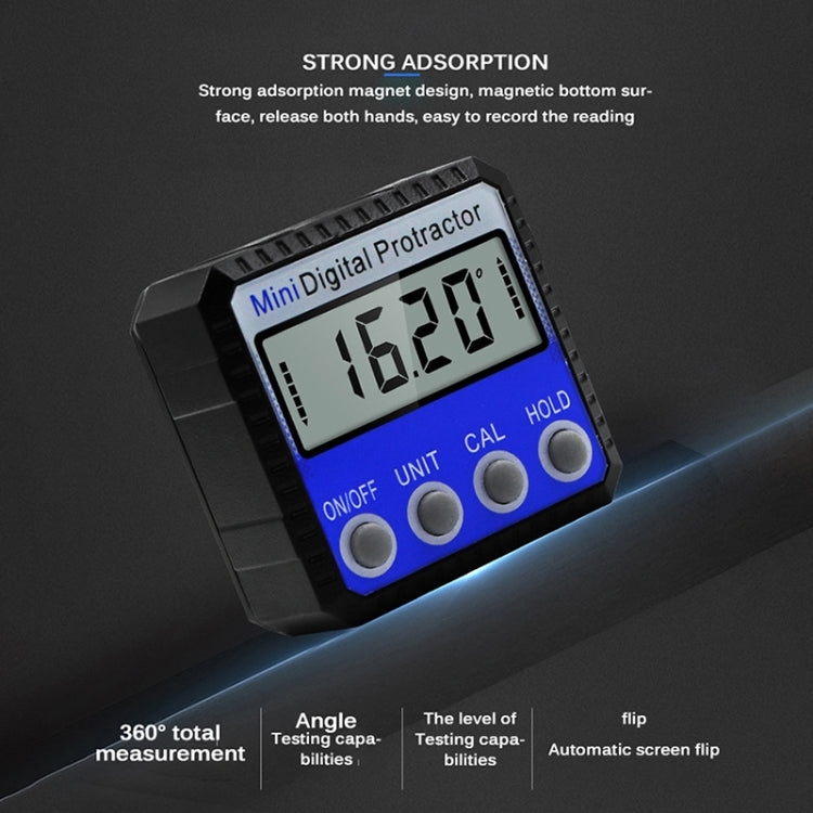 Inclinometro con display digitale con righello dell'angolo di adsorbimento magnetico a vibrazione multi-angolo, Adsorption Angle Ruler