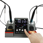 SUGON T1602 Stazione di saldatura elettrica a doppia stazione 220V con doppia impugnatura, spina europea, T1602, EU Plug