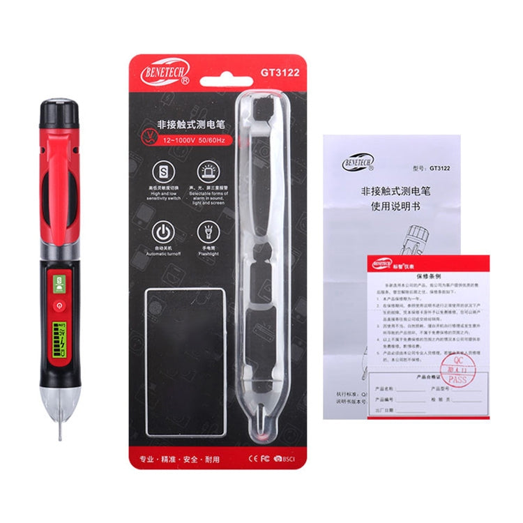 BENETECH GT3122 Tester senza contatto Pen Meter Rilevatori di tensione AC/DC digitali, BENETECH GT3122