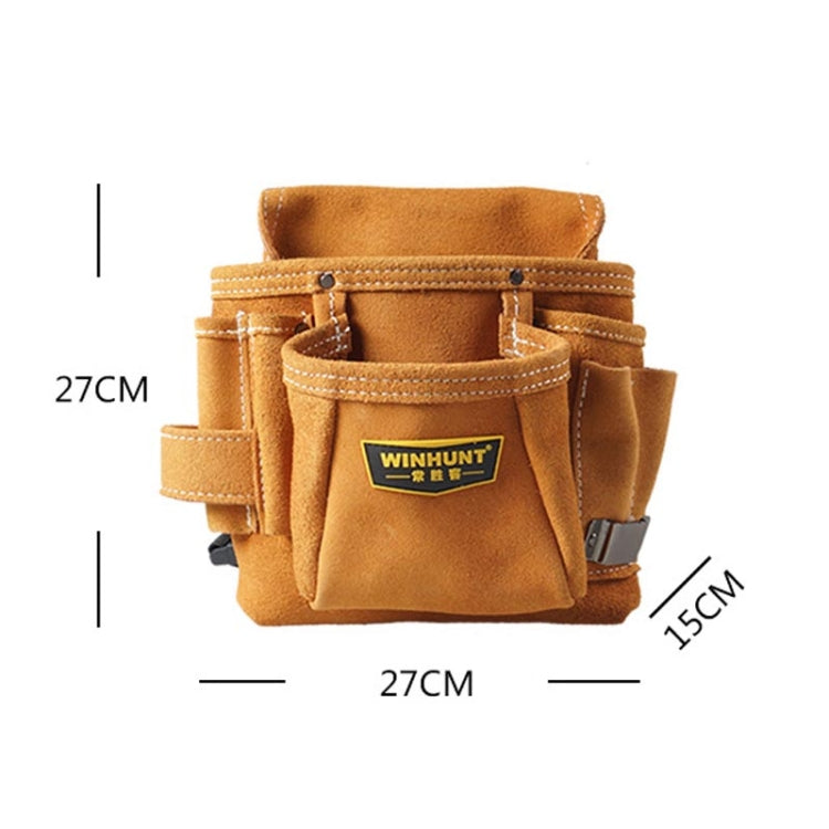 WINHUNT Tasca per la riparazione della borsa degli attrezzi elettrici in pelle bovina addensata multifunzione, WH037
