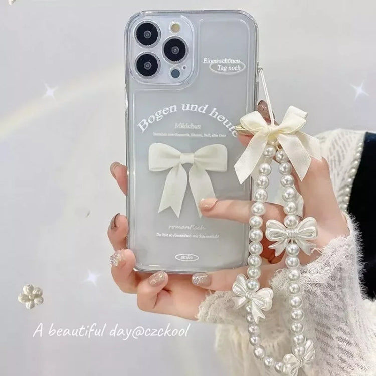 Catena per cellulare con braccialetto di perle a farfalla