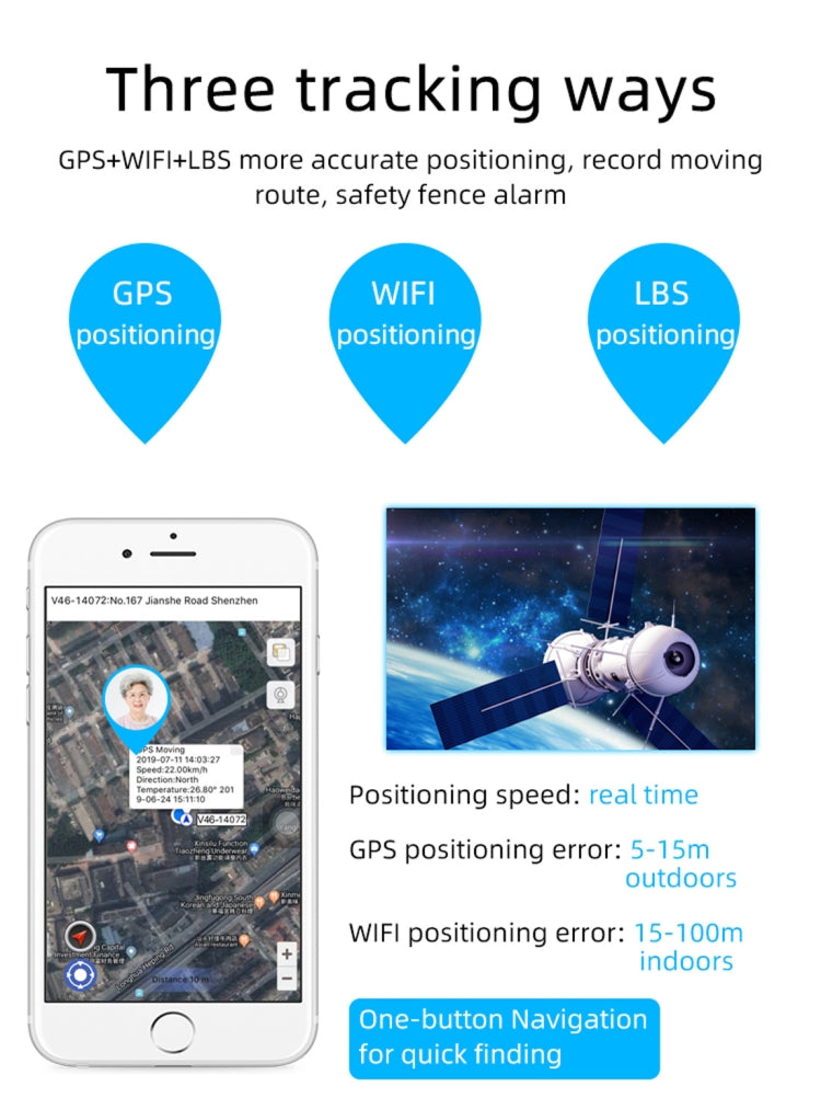 REACHFAR RF-V46-A Cinturino GPS Smart Tracker, Supporto SOS / Fotocamera / Gestione salute / 4G LTE / Pressione sanguigna / Frequenza cardiaca, Per Asia/Europa/Africa, RF-V46-A