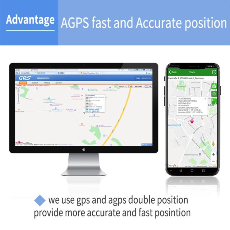 TK202A Localizzatore GPS 4G per auto e camion, con supporto GSM GPRS e AGPS, capacità della batteria: 6500 mAh, 4G 6500mAh