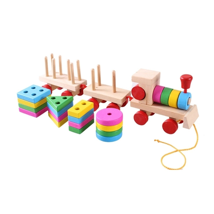 Giocattolo da costruzione in legno a forma di treno Giocattolo da addestramento per l'apprendimento precoce del bambino, Train Shape