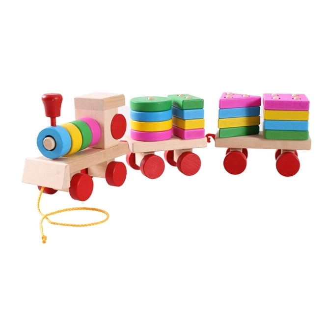 Giocattolo da costruzione in legno a forma di treno Giocattolo da addestramento per l'apprendimento precoce del bambino, Train Shape