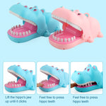 Cartoon Creative Hippo Shape Bite Hand Novità Giocattoli ingannevoli con luce e musica, consegna a colori casuale, Hippo