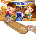 Mini gioco da bowling in legno da tavolo 29,5x10 cm