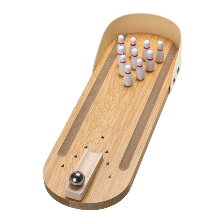 Mini gioco da bowling in legno da tavolo 29,5x10 cm