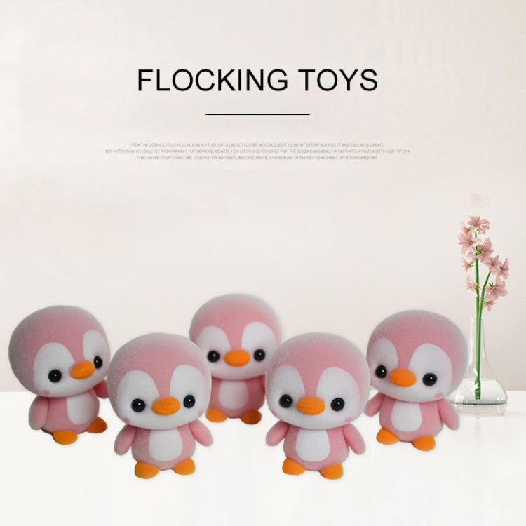 Piccolo simpatico PVC floccato animale pinguino bambole regalo di compleanno giocattolo per bambini, dimensioni: 4 * 4 * 5,5 cm, Pink Penguin, Blue Penguin