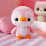 Piccolo simpatico PVC floccato animale pinguino bambole regalo di compleanno giocattolo per bambini, dimensioni: 4 * 4 * 5,5 cm, Pink Penguin, Blue Penguin