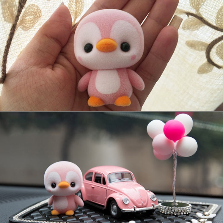 Piccolo simpatico PVC floccato animale pinguino bambole regalo di compleanno giocattolo per bambini, dimensioni: 4 * 4 * 5,5 cm, Pink Penguin, Blue Penguin