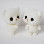 Little Cute PVC Floccaggio Animale Orso Bambole Regalo creativo Giocattolo per bambini, Dimensioni: 5,5 * 3,8 * 6,3 cm, White Bear