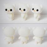 Little Cute PVC Floccaggio Animale Orso Bambole Regalo creativo Giocattolo per bambini, Dimensioni: 5,5 * 3,8 * 6,3 cm, White Bear