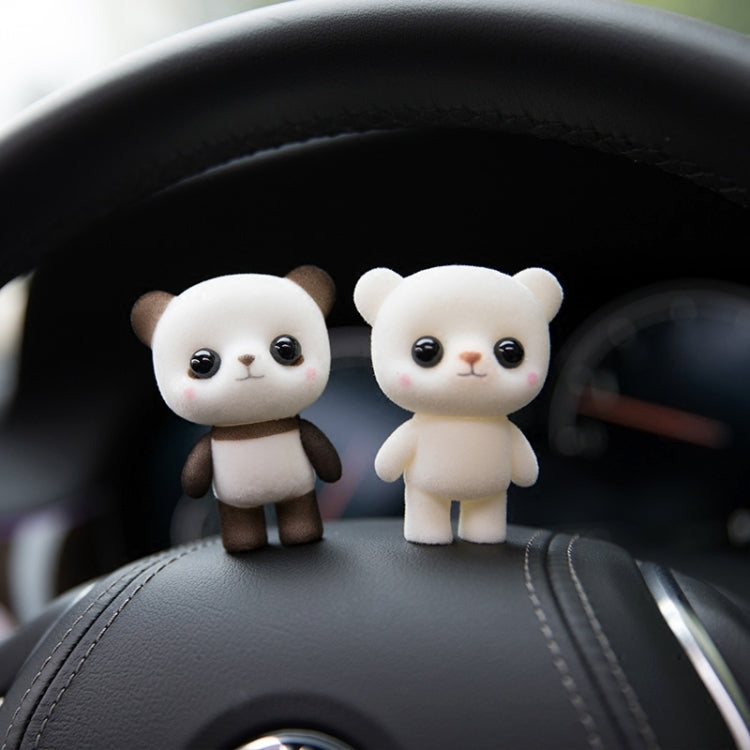 Little Cute PVC Floccaggio Animale Orso Bambole Regalo creativo Giocattolo per bambini, Dimensioni: 5,5 * 3,8 * 6,3 cm, White Bear