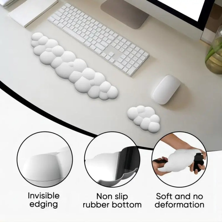Tappetino per mouse in memory foam con poggiapolsi Cloud, supporto da polso per desktop da ufficio