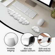 Tappetino per mouse in memory foam con poggiapolsi Cloud, supporto da polso per desktop da ufficio