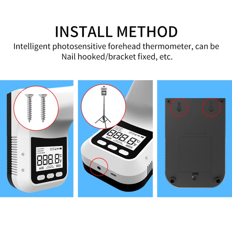 Termometro a infrarossi con sensore di distanza sensibile alla luce sul corpo frontale senza contatto K3 Pro, schermo LCD da 2,8 pollici, K3 Pro