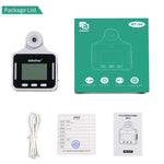KF150 Termometro a infrarossi con sensore di distanza sensibile alla luce del corpo della fronte senza contatto, vivavoce a lunga distanza, schermo LCD da 2,8 pollici, KF150
