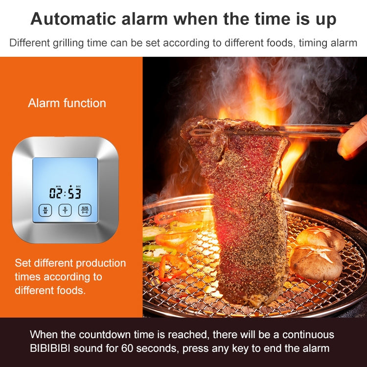 TS-82 Digital Kitchen Food Cooking BBQ Wireless Touch Screen Termometro con allarme timer, TS-82