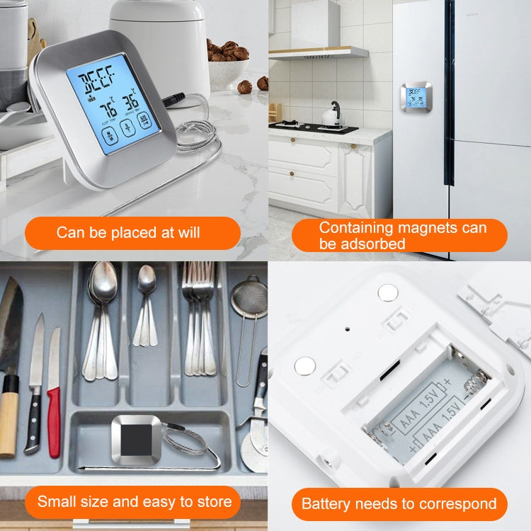 TS-82 Digital Kitchen Food Cooking BBQ Wireless Touch Screen Termometro con allarme timer, TS-82