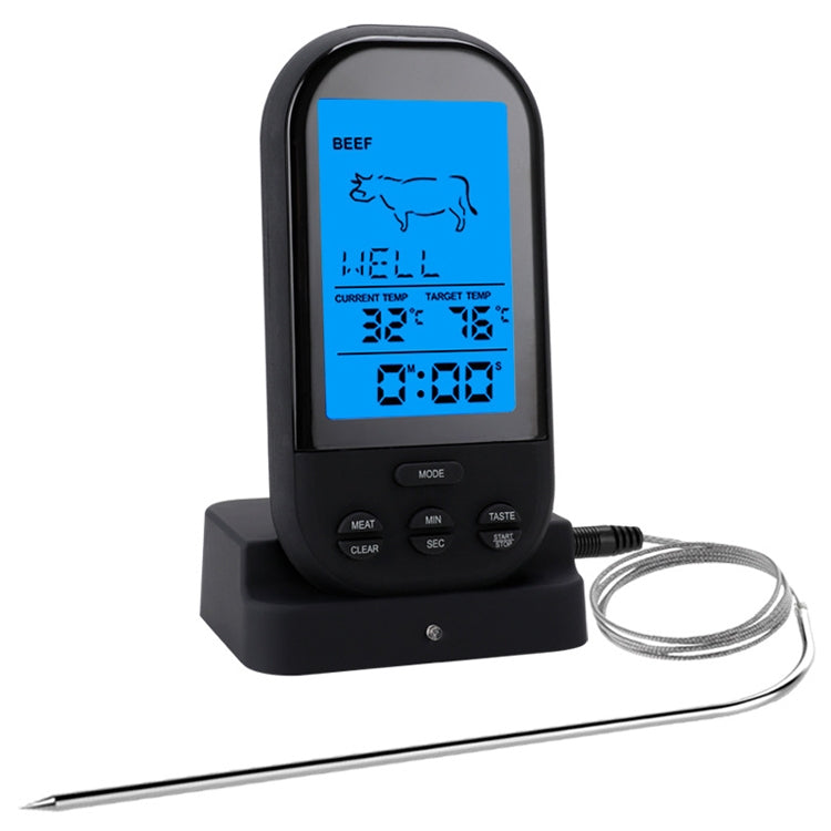 TS-HY62 Termometro wireless per barbecue da cucina digitale da cucina (nero), Single Probe