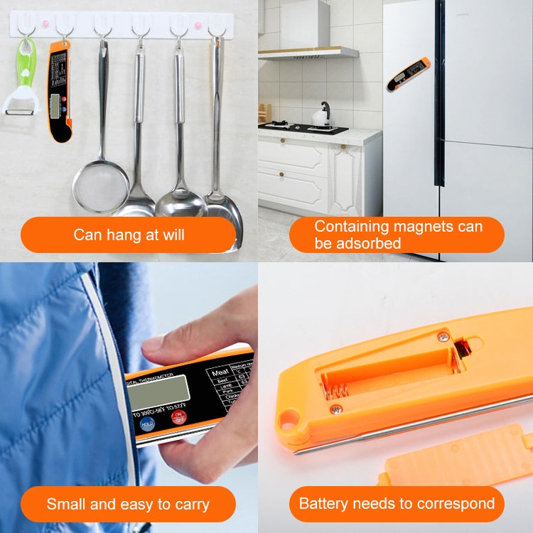 Termometro digitale con sonda pieghevole impermeabile per cucina