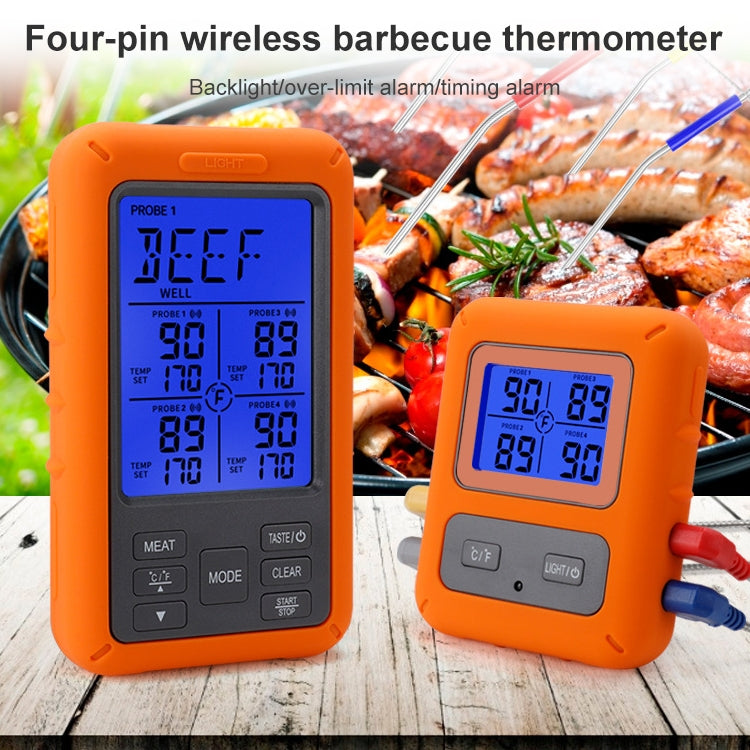 Termometro a quattro sonde wireless per alimenti da cucina TS-TP40-B, la sonda non è impermeabile, Non-waterproof