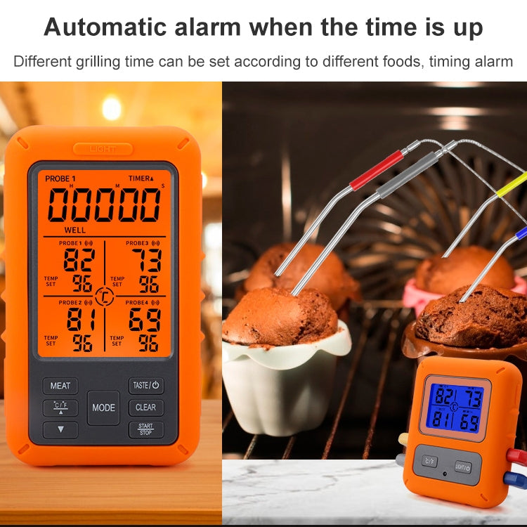 Termometro a quattro sonde wireless per alimenti da cucina TS-TP40-B, la sonda non è impermeabile, Non-waterproof