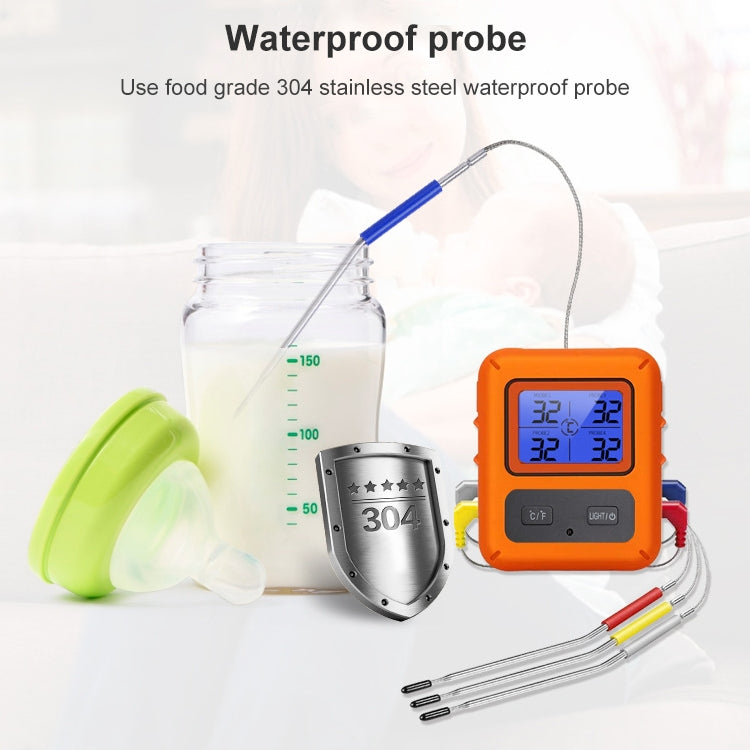 Termometro a quattro sonde wireless per alimenti da cucina TS-TP40-A, la sonda è impermeabile, Waterproof