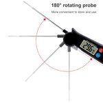 TS-BY54 Termometro a sonda impermeabile pieghevole per barbecue da cucina (nero), TS-BY54