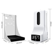 Termometro con sensore di distanza sensibile alla luce K9 Pro vivavoce senza contatto + dispenser automatico di sapone liquido senza contatto da 1000 ml con supporto base, K9 Pro