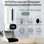Termometro corporeo senza contatto vivavoce K9 Pro Plus + dispenser automatico di sapone liquido senza contatto da 1000 ml con supporto base, trasmissione vocale in 15 lingue, K9 Pro Plus