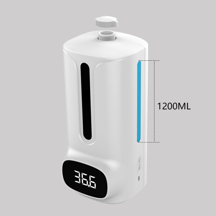 Termometro corporeo senza contatto vivavoce K9 Pro Plus + dispenser automatico di sapone liquido senza contatto da 1000 ml con supporto base, trasmissione vocale in 15 lingue, K9 Pro Plus