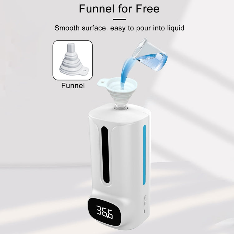 Termometro corporeo senza contatto vivavoce K9 Pro Plus + dispenser automatico di sapone liquido senza contatto da 1000 ml con supporto base, trasmissione vocale in 15 lingue, K9 Pro Plus