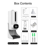 Termometro corporeo senza contatto vivavoce K9 Pro Plus + dispenser automatico di sapone liquido senza contatto da 1000 ml con supporto base, trasmissione vocale in 15 lingue, K9 Pro Plus