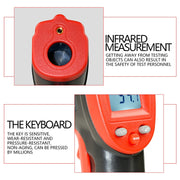 Wintact WT320 -50 gradi C ~ 380 gradi C Termometro digitale a infrarossi senza contatto esterno portatile portatile, WT320