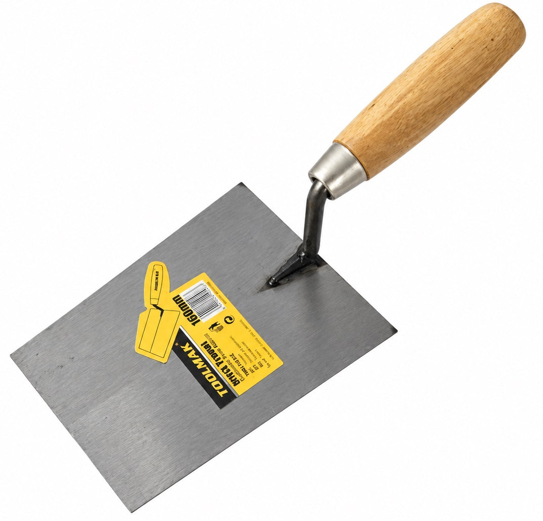 Cazzuola quadrata 180 mm in acciaio con manico in legno TMK19247 6901120192474 TL7660