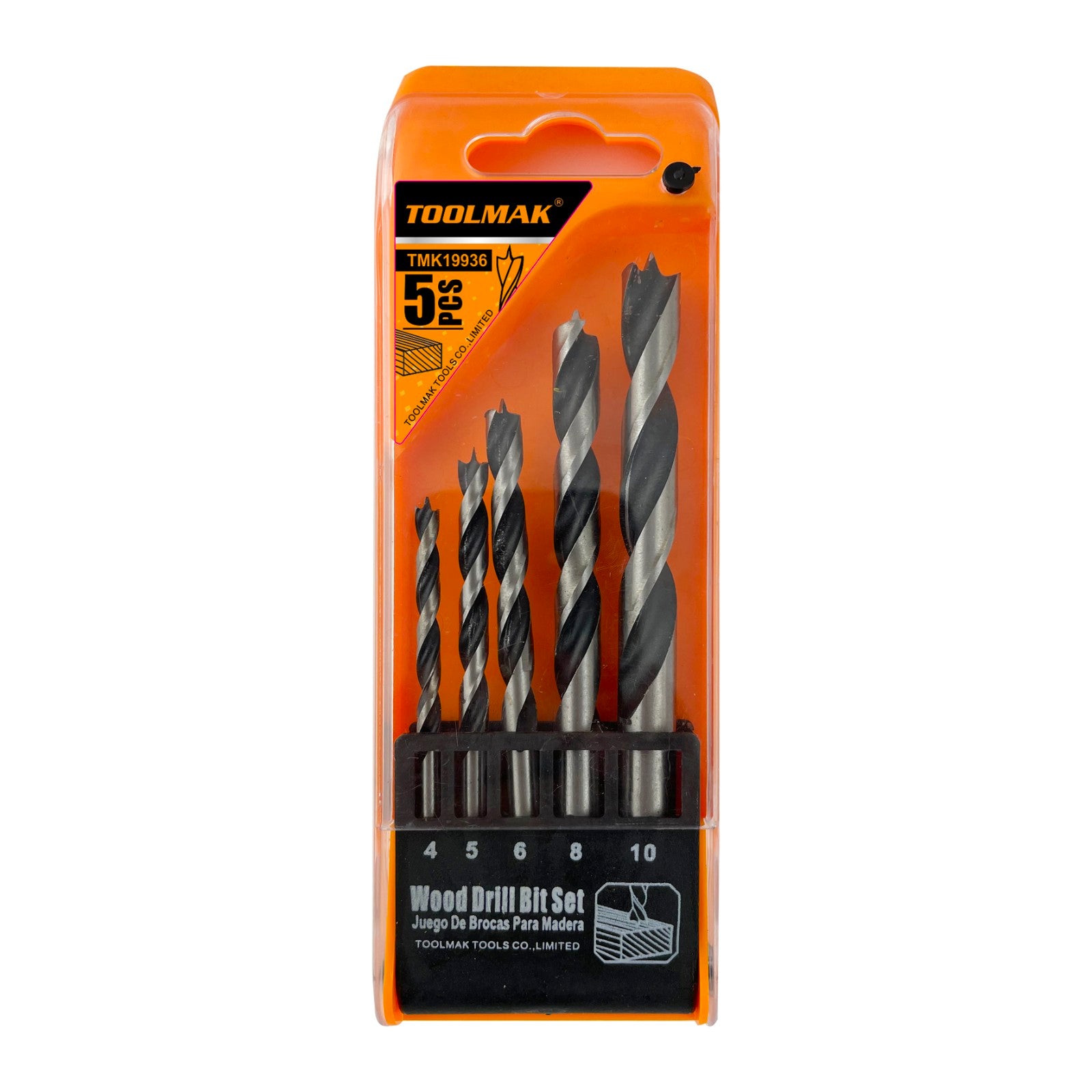 Set punte trapano per legno 5 pezzi 4-5-6-8-10mm TMK19936 6901080199360 TL7690
