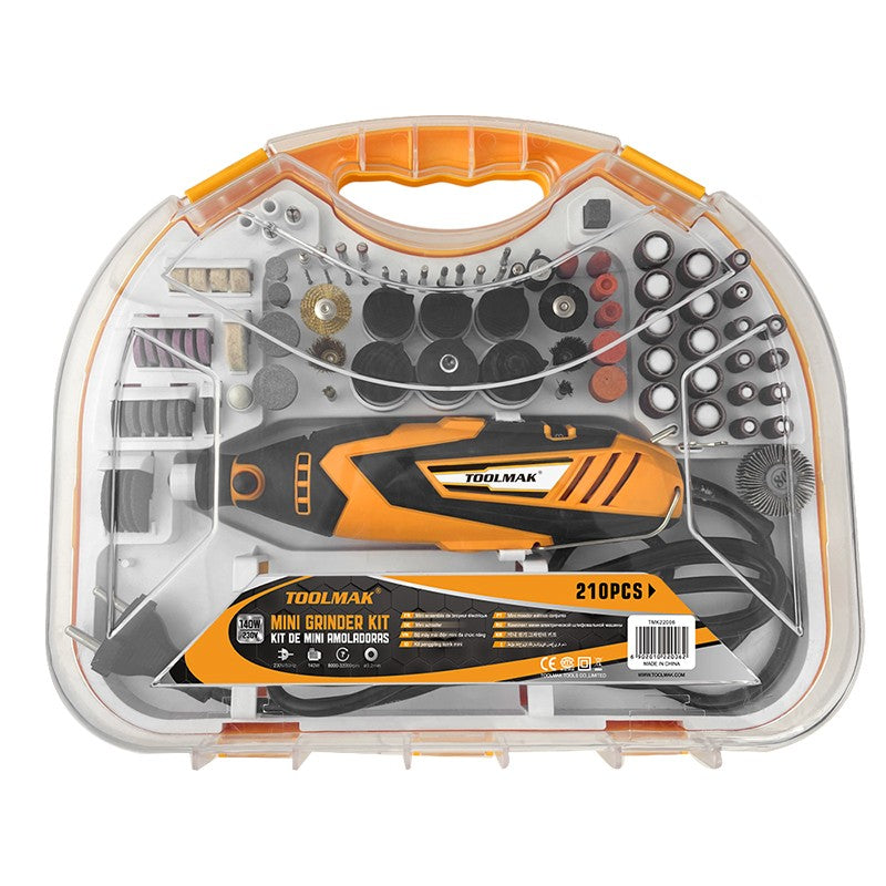 Mini Smerigliatrice / Utensile Rotativo con Kit Accessori – 210 Pezzi 690201022062 TMK22006 TL9850