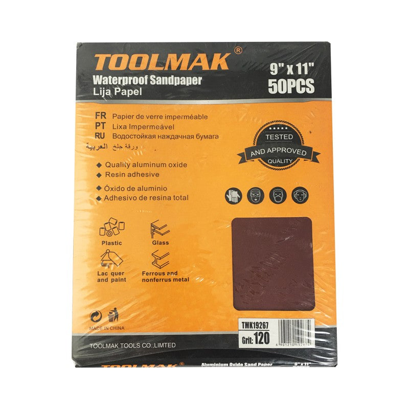 Carta abrasiva impermeabile 80 - confezione da 50 TMK19265 6901210192650 TL9905
