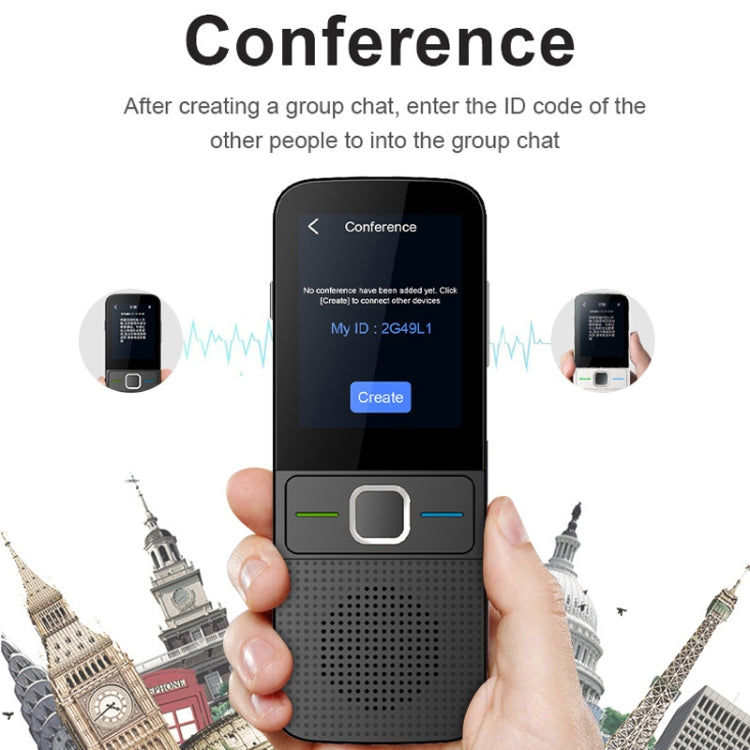 T10 WIFI portatile Smart Voice Translator Smart Business Travel Real Time AI Translator Translation Machine, T10 Black