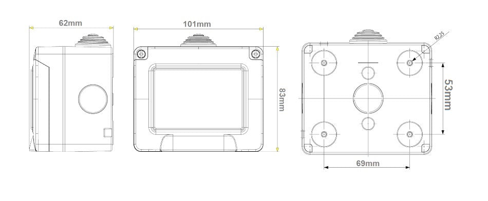 Idrobox IP55 3 moduli bianco compatibile Matix S5203B 6970597465848