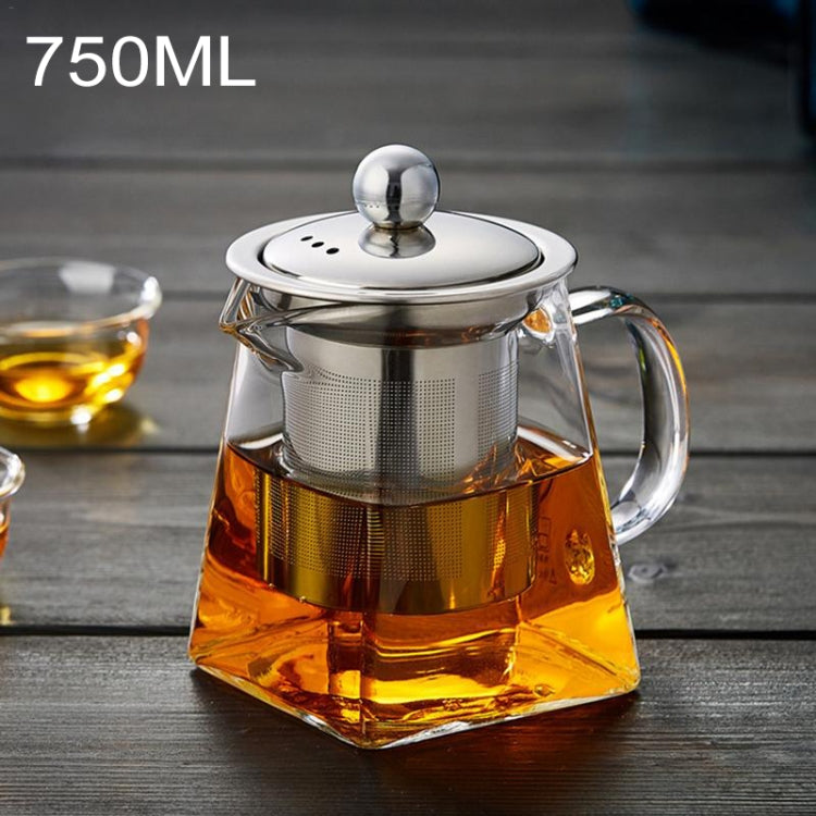 Teiera con filtro in vetro trasparente resistente al calore in acciaio inossidabile, capacità: 750 ml, Capacity: 750ml
